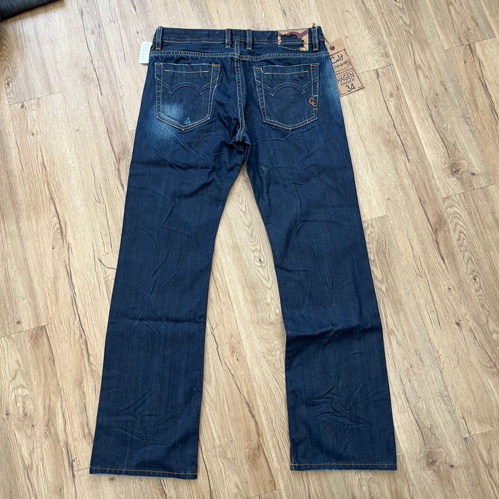 Cult of Individuality Hagen Straight Japanese Selvedge Denim Jeans Crinkle NWT - Picture 2 of 9